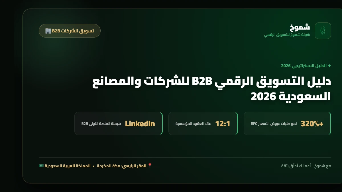دليل التسويق الرقمي B2B للشركات والمصانع السعودية 2026