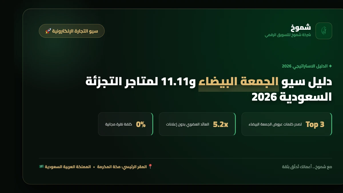 دليل سيو الجمعة البيضاء و11.11 لمتاجر التجزئة السعودية 2026